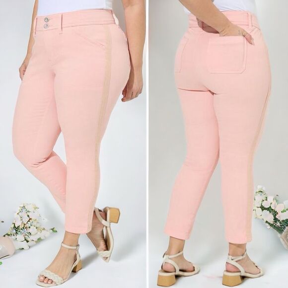 torrid Pants - Torrid Pink Crop Aviator Skinny Stretch Twill Mid-Rise Pant Size 18